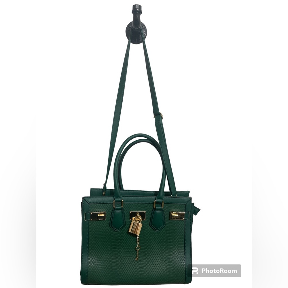 Aldo Green Tote Bag with Gold Accents
